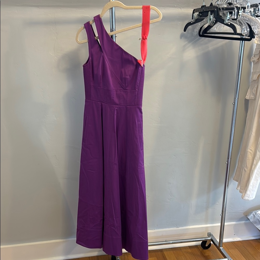 Elegant Purple One-Shoulder Dress